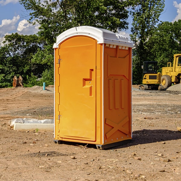 how often are the porta potties cleaned and serviced during a rental period in Caswell County